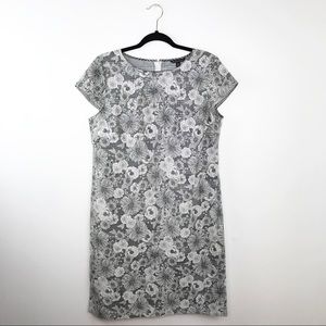 Brooks brothers houndstooth floral shift dress
